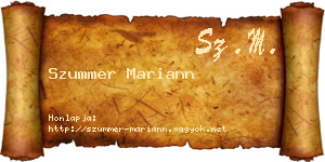 Szummer Mariann névjegykártya